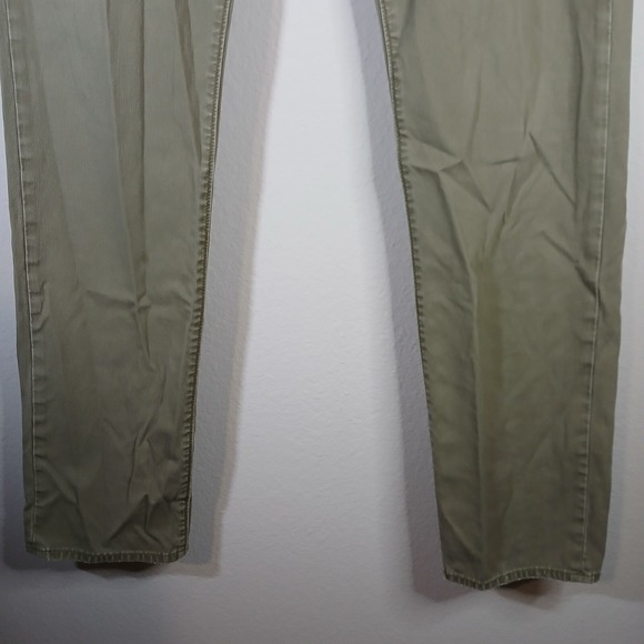 J. Crew Mens‎ Olive Green Flat Front Slim Chino Dark Wash Pants Size 32x32 PB26 - Picture 3 of 10